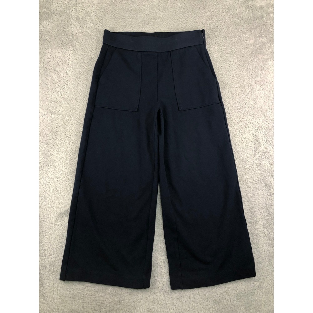 J.Crew 365 Pants Women S (28x24.5) Blue Wide Leg Crop Side Zip